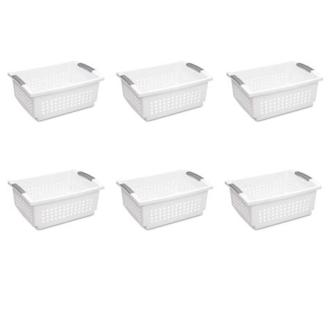 Sterilite 16648006 Large Stacking Basket White Basket W