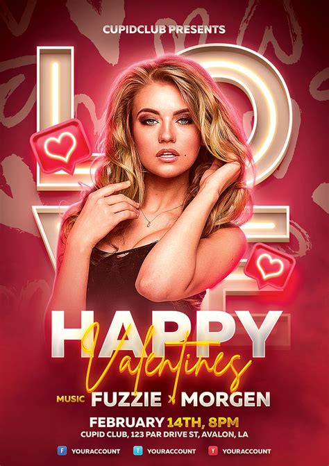 Happy Valentines Day Flyer Template Ksioks