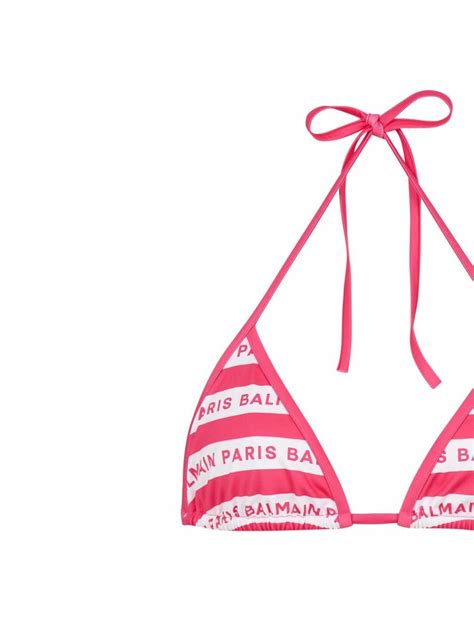 Balmain Striped Triangle Bikini Set Balmain