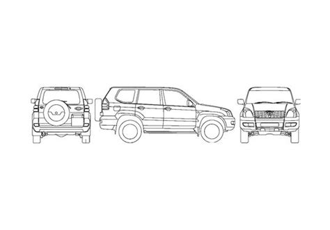 Download Drawing Toyota Land Cruiser Prado 120 5 Door Suv 2007 In Ai