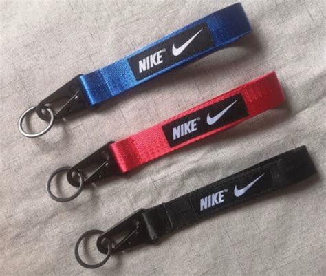 Nike Sports Wrist Lanyard Key Fob Keychain Logo Clip Black Etsy