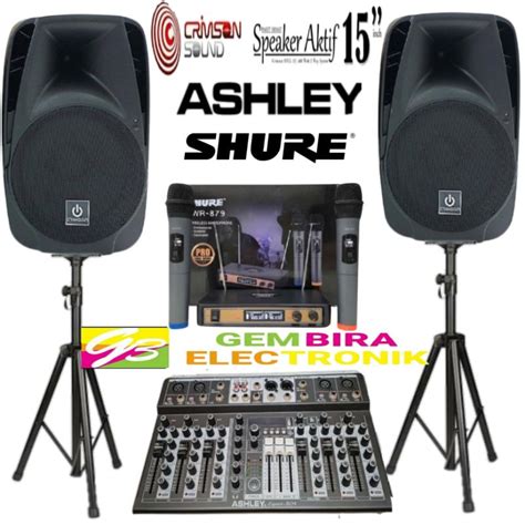 Jual Paket Speaker Aktif Pasif Crimson Inch Dan Mixer Ashley