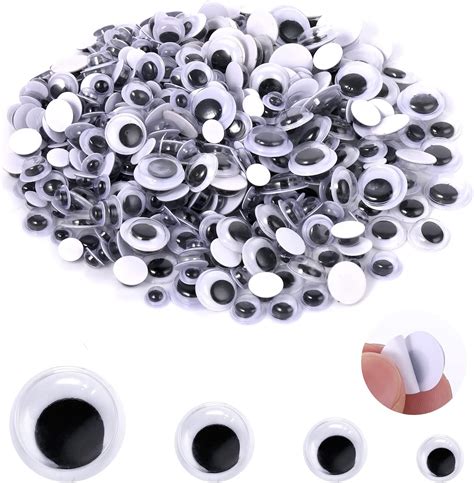 Abeillo Stick On Googly Wiggle Eyes 430pcs Assorted Size 5 12mm Sticky