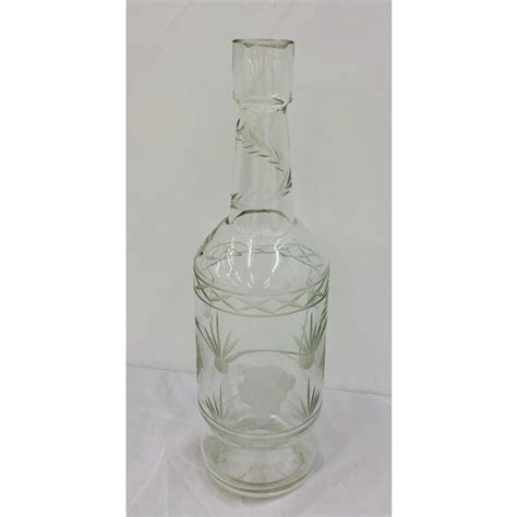 Antique Etched Glass Bottle Chairish