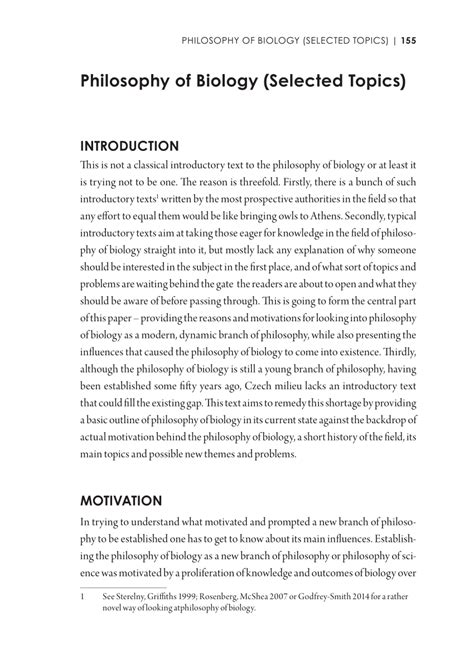 Pdf Philosophy Of Biology Selected Topics