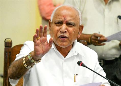 Chief Minister Of Karnataka Bs Yeddiyurappa Addressing A Press