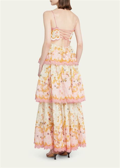 Zimmermann Laurel Frill Midi Dress Bergdorf Goodman