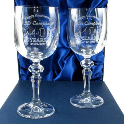 Personalised Wedding Anniversary Mr Mrs Wine Glasses The