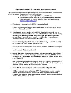 Fillable Online Portal Hud Frequently Asked Questions For Tenant Based