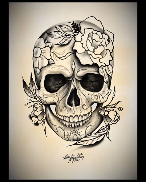 Sugar Skull Tattoo Drawings