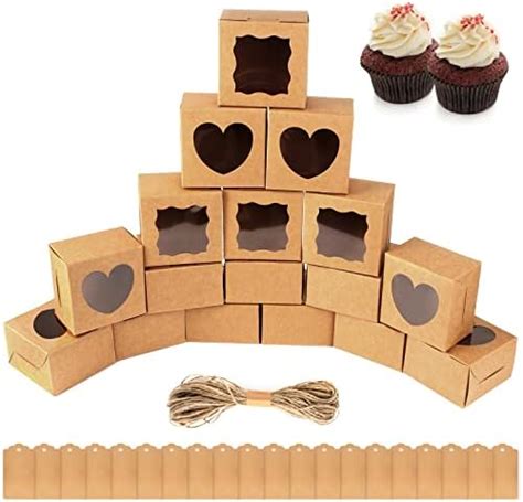 Cupcake Box Pcs Kraftpapier Geschenkbox Keksbox Mit Sichtfenster X