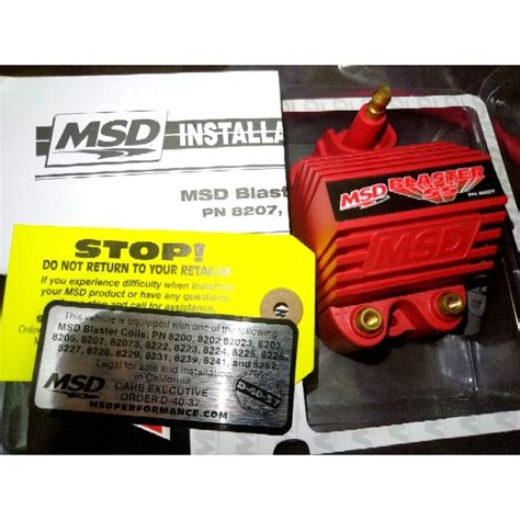 Msd Ignition Blaster Ss Coil Pn 8207 Wire Included Shopee Philippines