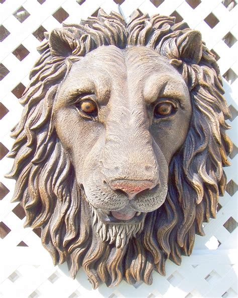 Lion Head Life Size Wall Statue Large Width 16 X Depth 8 X 21 Etsy