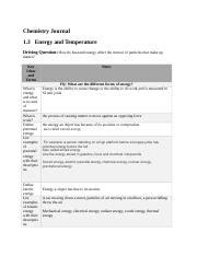 Chem Journal Docx Chemistry Journal Energy And Temperature