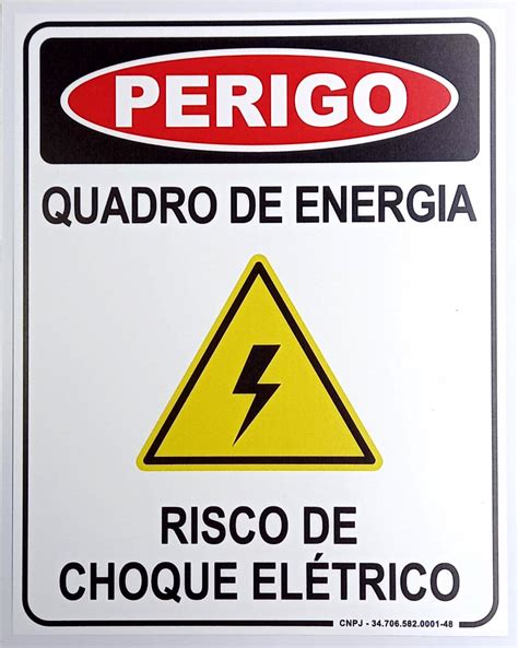 Placa Perigo Quadro De Energia Rce Sd Sinaliza Es