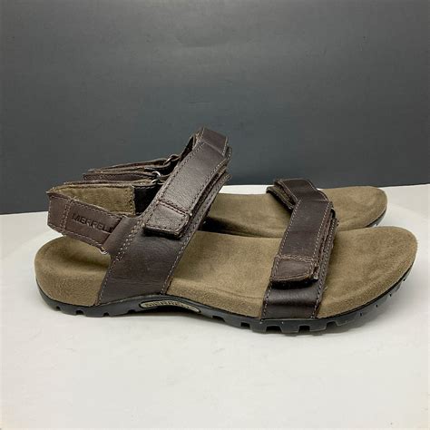 Merrell Sandals Mens 7 Sandspur Brown Leather Strappy Gem