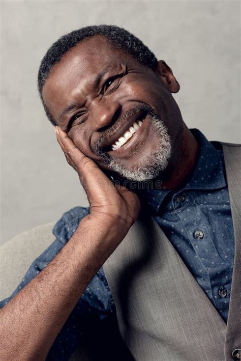 Portrait Of Laughing Mature African American Man Stock Image Image Of
