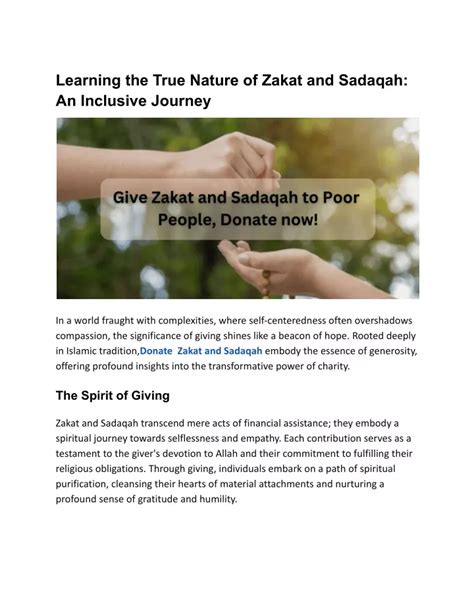 PPT Learning The True Nature Of Zakat And Sadaqah An Inclusive