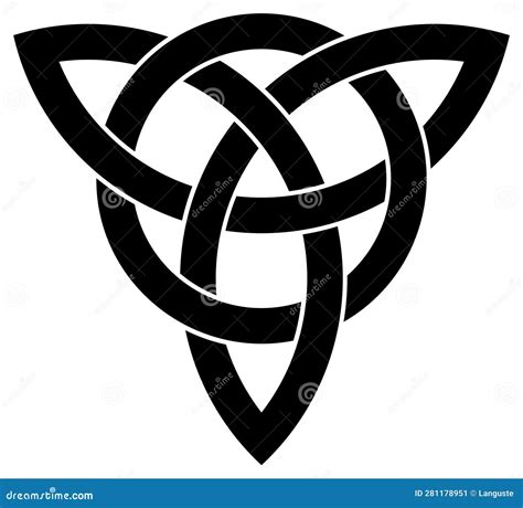 Trinity Knot In Black Celtic Symbol Also Known As Triquetra Isolated