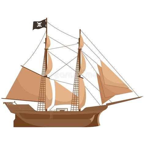 Vetor De Barcos Piratas Isolado Em Fundo Branco Ilustração do Vetor