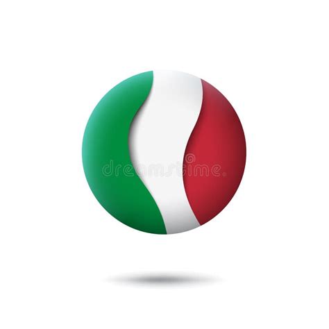 Italiaans Vlagpictogram In De Vorm Van Een Cirkel Zwaaien In De Wind