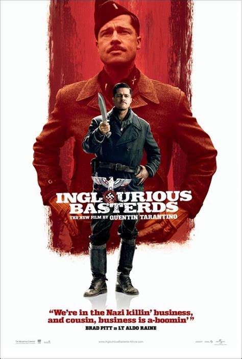 Brad Pitt as Aldo Raine: Inglourious Basterds - Greatest Props in Movie ...