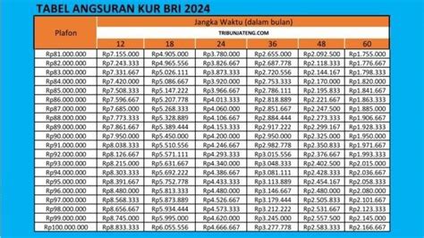 Info KUR BRI 2024 Terbaru Tabel Angsuran Suku Bunga Hingga Cara