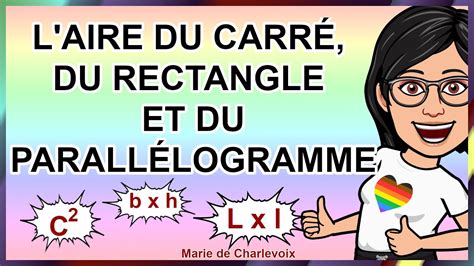 L aire du carré du rectangle et du parallélogramme cours 10 EXERCICES