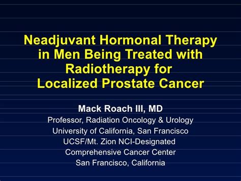 Hormonal Therapy In Prostate Ca