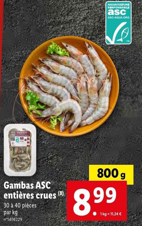 Promo Gambas Asc Enti Res Crues Chez Lidl