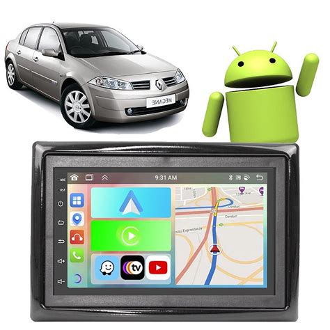 Kit Multim Dia Carplay Android Auto Megane Polegadas