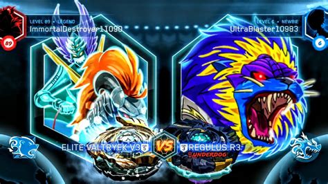 Beyblade Burst Turbo Hasbro Elite Valtryek V3 Vs Regulus R3 Youtube