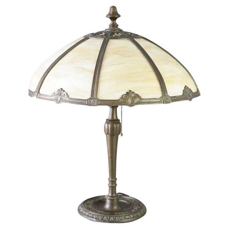 Antique Arts And Crafts Slag Glass Table Lamp Circa 1920 For Sale At