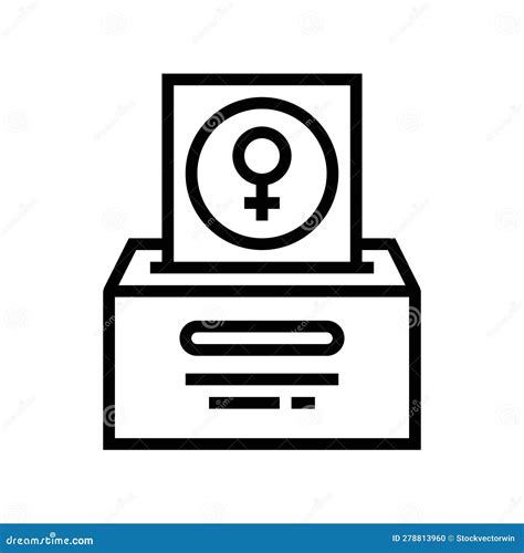 Women Vote Feminism Woman Line Icon Vector Illustration Stock