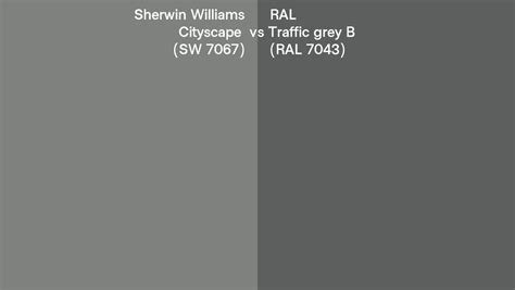 Sherwin Williams Cityscape SW 7067 Vs RAL Traffic Grey B RAL 7043