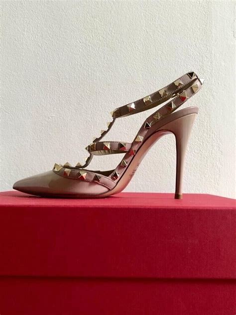 Valentino Patent Rockstud Caged Pump Mm Poudre Size Worn Once