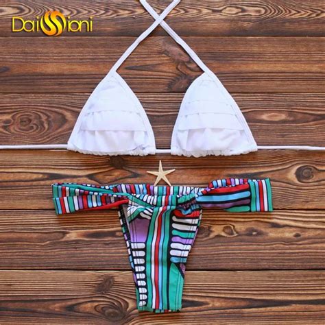 2017 Hot Sexy Brazilian Swimsuit Female Brand Swimwear Push Up Fringe