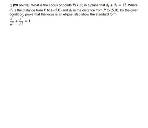 Solved Points What Is The Locus Of Points P X Y In Chegg