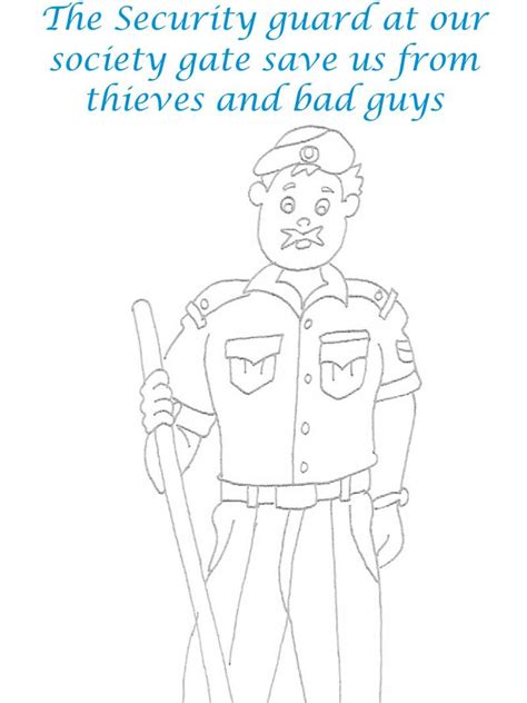 Security Guard Printable Coloring Page For Kids