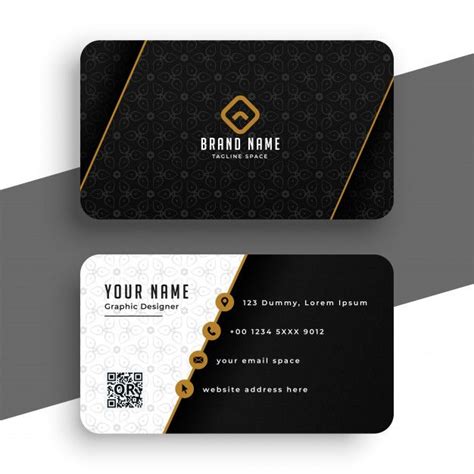 Mod Le De Carte De Visite Premium Noir Et Or