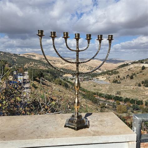 Xxl Jerusalem Temple Menorah Branch Menora Made Of Brass Etsy