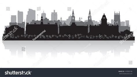 Leeds City Skyline Silhouette Vector Illustration Stock Vector (Royalty Free) 147093158 ...