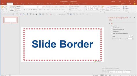 How To Add Slide Border In Microsoft Powerpoint Document 2017 Youtube