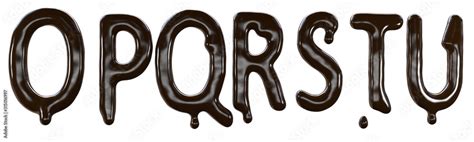 Chocolate Font Food Type For Sweet Design 3d Render Of O P Q R S T U