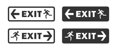 Premium Vector Vector Illustration Of Exit Sign Icons With Running