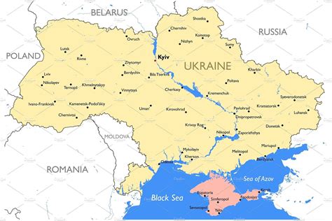 Ukraine Map Map Ukraine Graphic Illustration