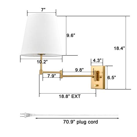 Brass Swing Arm Wall Sconce Plug In Or Hardwired Set Of 2