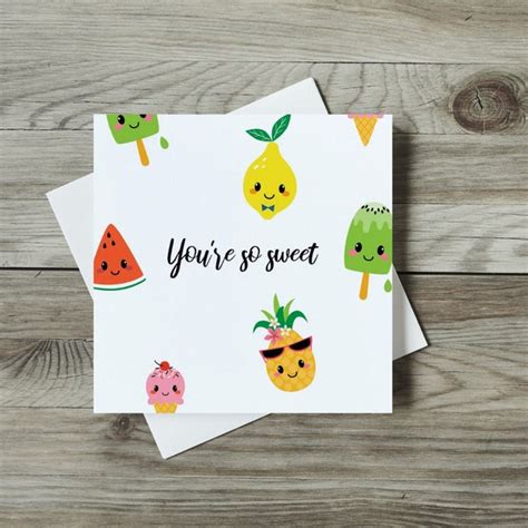 Fruit Thank You Card Etsy