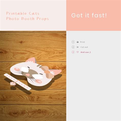 Printable Cat Mask Cat Photo Booth Props Cat Party Idea Etsy