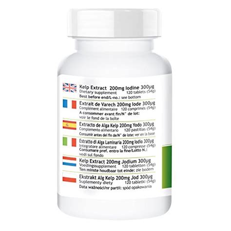 Kelp Extrakt 200mg 300mcg Jod 120 Tabletten Kelp Algen